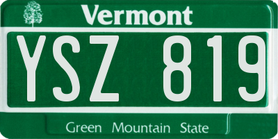VT license plate YSZ819
