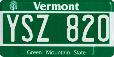 VT license plate YSZ820