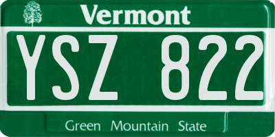 VT license plate YSZ822