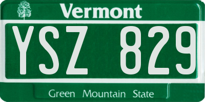VT license plate YSZ829