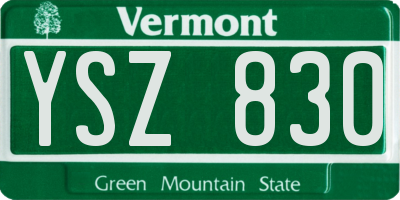 VT license plate YSZ830