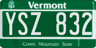 VT license plate YSZ832