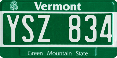 VT license plate YSZ834