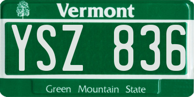 VT license plate YSZ836
