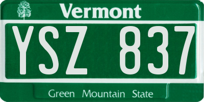 VT license plate YSZ837