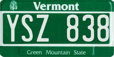 VT license plate YSZ838