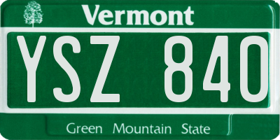 VT license plate YSZ840