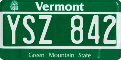 VT license plate YSZ842