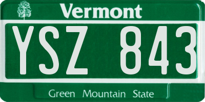 VT license plate YSZ843
