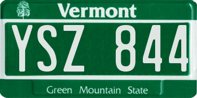 VT license plate YSZ844