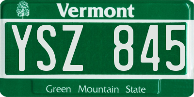 VT license plate YSZ845