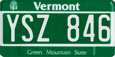 VT license plate YSZ846
