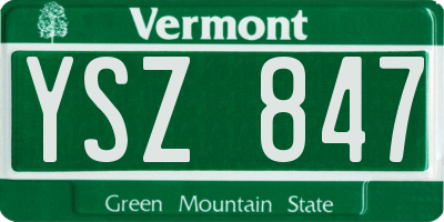 VT license plate YSZ847