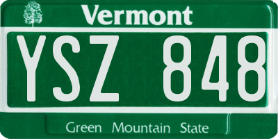 VT license plate YSZ848