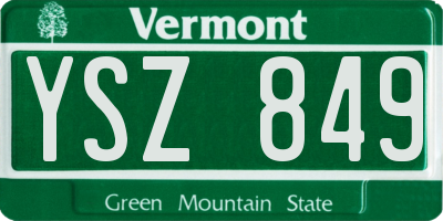 VT license plate YSZ849