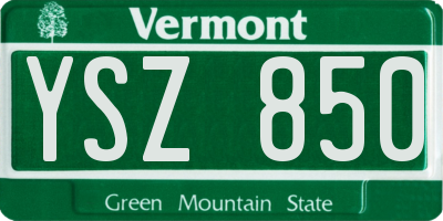 VT license plate YSZ850