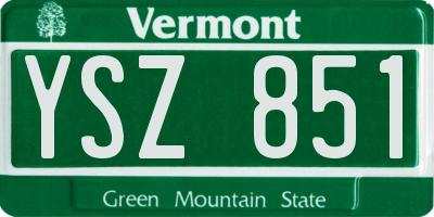 VT license plate YSZ851