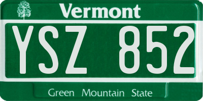 VT license plate YSZ852