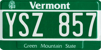 VT license plate YSZ857