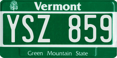 VT license plate YSZ859
