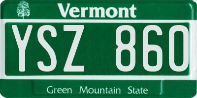 VT license plate YSZ860