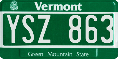 VT license plate YSZ863