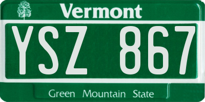 VT license plate YSZ867