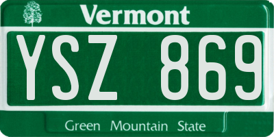 VT license plate YSZ869