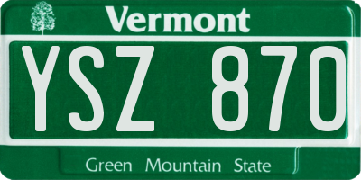 VT license plate YSZ870