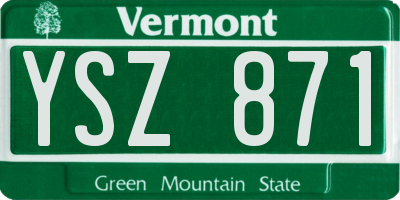 VT license plate YSZ871