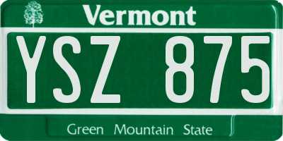 VT license plate YSZ875