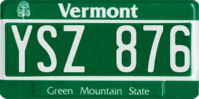 VT license plate YSZ876