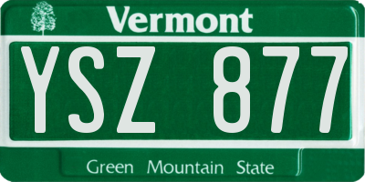 VT license plate YSZ877