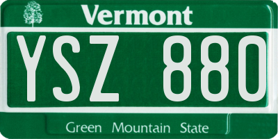 VT license plate YSZ880