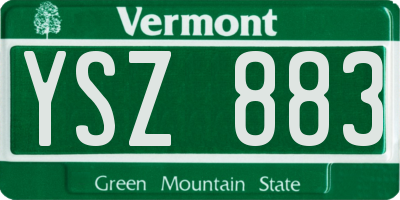 VT license plate YSZ883