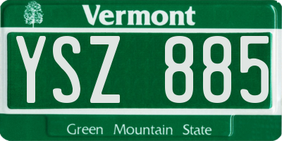 VT license plate YSZ885
