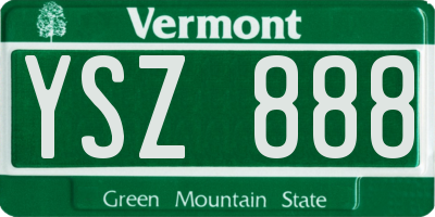 VT license plate YSZ888