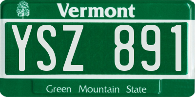 VT license plate YSZ891