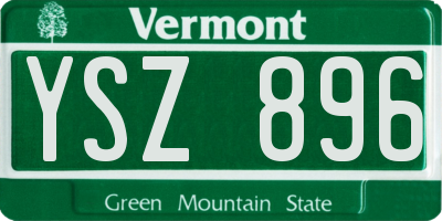 VT license plate YSZ896