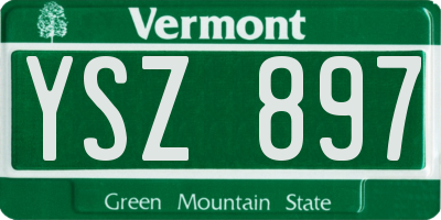 VT license plate YSZ897