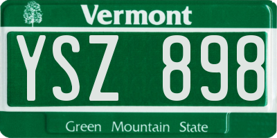 VT license plate YSZ898