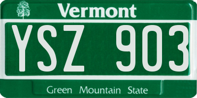 VT license plate YSZ903