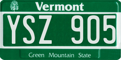 VT license plate YSZ905