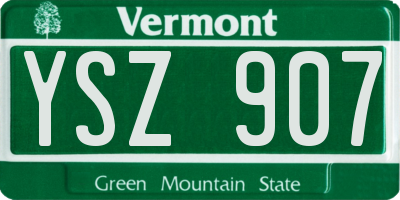VT license plate YSZ907