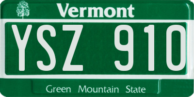 VT license plate YSZ910
