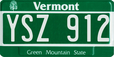 VT license plate YSZ912