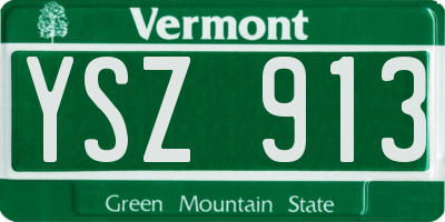 VT license plate YSZ913