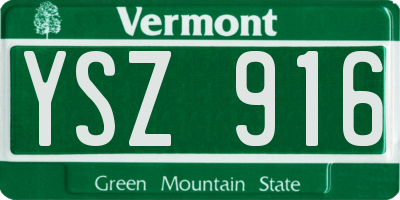 VT license plate YSZ916
