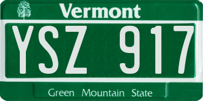 VT license plate YSZ917