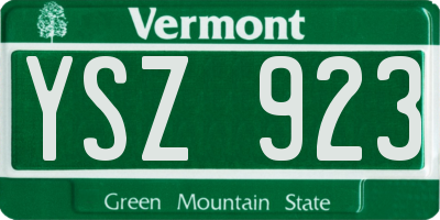 VT license plate YSZ923